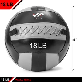 JFIT Wall Ball, 18 LB, Gray/Black, New! Gray/Black (20-0055-gry)
