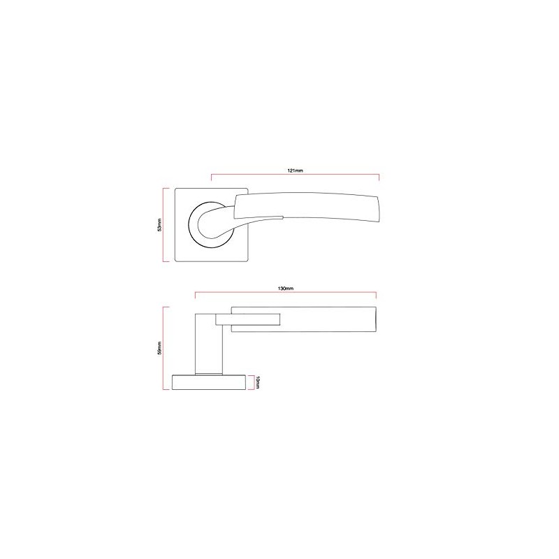 Excel Architectural DH3650-SQ Ultimo Passage Door Handles on Square Rose,