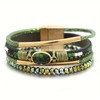 JWIGP Boho Layered Bracelet for Women – Green Crystal Beaded