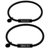 OIDEA Bracelet Black Magnetic Genuine Leather Bangle Gifts for Men