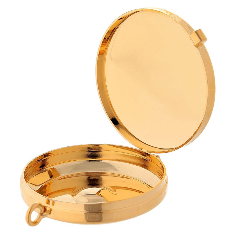 Holyart Pyxes and Burses: Gold plated pyx with engraved Last