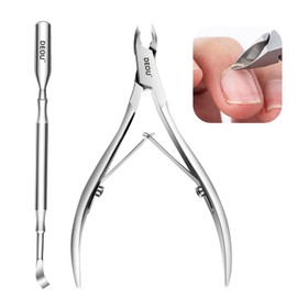 DEOU - Tijeras profesionales para cutículas, herramientas de manicura de salón, recortadora de pestañas de acero inoxidable, cuchilla de cuidado de uñ