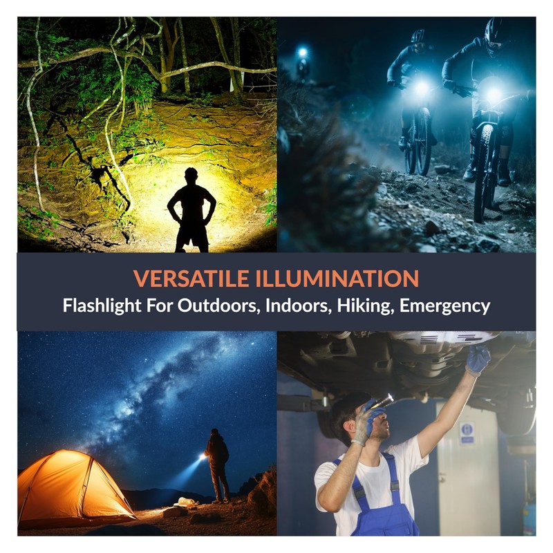 ‎Newhouse Lighting High-Lumen Tactical Flashlight FLSHTCH, Powerful Battery-Powered Camping Essential,