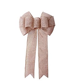 Samanter Rustic Jute Bows Burlap Wreaths Bows Christmas Tree Topper for Wedding Holiday Birthday Party Decoration 14 inchesx7 inches