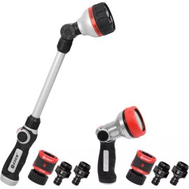 Eden 98653 프로 메탈 6-패턴 18인치 워터링 완드 및 가든 노즐 가치 번들 Eden 98653 Pro Metal 6-Pattern 18-Inch Watering Wand and Garden Nozzle Value Bundle