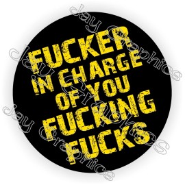 Unbranded/Generic 3pcs F**ker in Charge of You F-ing F*cks Hard Hat Stickers Decals Funny Helmet