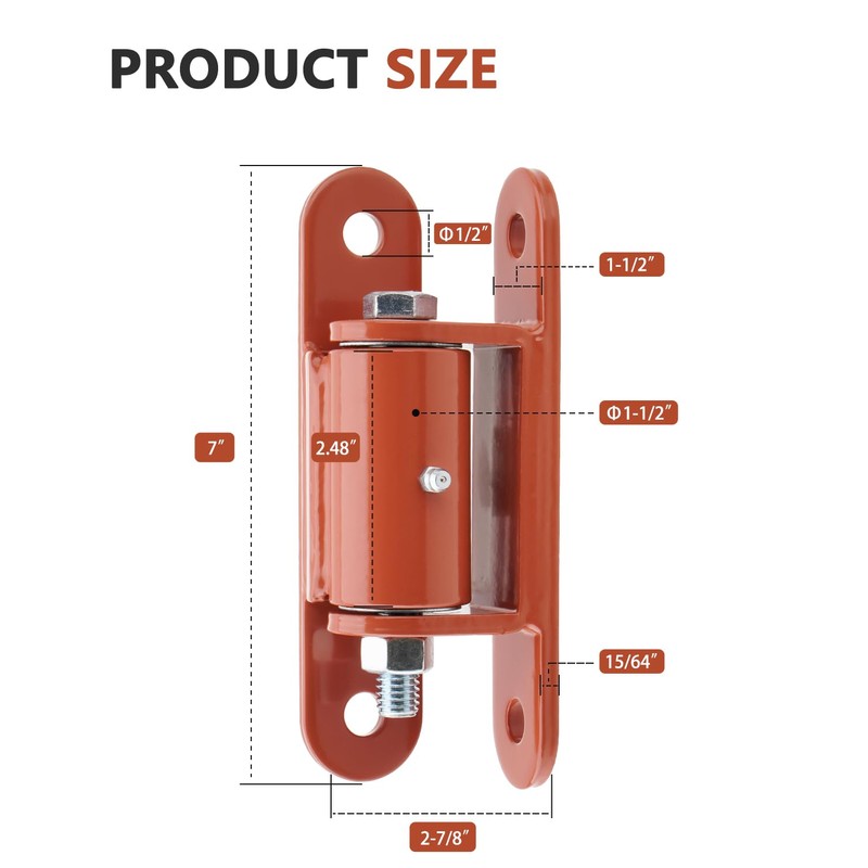 SPARKWHIZ Heavy Duty Gate Hinge, 7" Bolt onto Gate Hinge,
