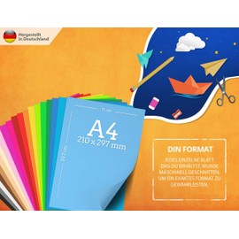 Tonpapier: Coloured paper DIN A4 130 g/m² set 10 130 - stable craft üaper & coloured sheets, kids & DIY sheets, 130 g for craft photo album gifts for creative printing