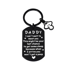 Generic Baby Announcement for Dad, First Fathers Day for New Dad, Dad Keychains, Father Day Gifts from Wife, Baby Shower Gifts for Daddy Parents to Be, First Time Dad Gifts for Expecting Dad, Small