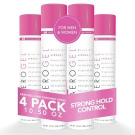 TRIDESIGN Aerogel Hairspray - Strong Hold Hair Finishing Spray for Volumizing & Control, Flexible Styling for All Hair Types, Non-Sticky and Scented - For Women and Men - Pack of 4 (10.5 Oz)