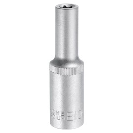 HARFINGTON E-Torx Socket 1/2" Drive E10 External Torx Deep Socket CR-V Steel 6 Point Spline Socket External Torque Star Female Bit Socket for Auto Repairs Home Maintenance DIY Hand-Making
