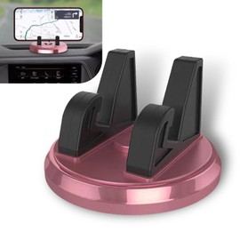 getfay Pack-1 Car Dashboard Phone Holder, Non-slip Center Console Desktop Grab and Go Navigation Bracket, 360 Degree Rotatable Shockproof Portable Holder, Universal for Car Home Office (Pink & Black)