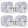 4-Pack 50 LED Fairy Lights Battery Operated with Remote Control