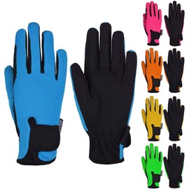 Guantes para montar a caballo para niños, ecuestres para niños, ciclismo de invierno, ciclismo, jardinería, esquí, nieve, ciclismo, niños y niñas, mitones, pony, juveniles, al aire libre (azul, de 6 a 8 años)