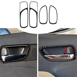 SUNBREATH Compatible with Carbon Fiber Car Door Inner Handle Frame Sticker Interior Decoration for 2012 2011 2010 2009 2008 2007 2006 Lexus IS250 4PCS Black