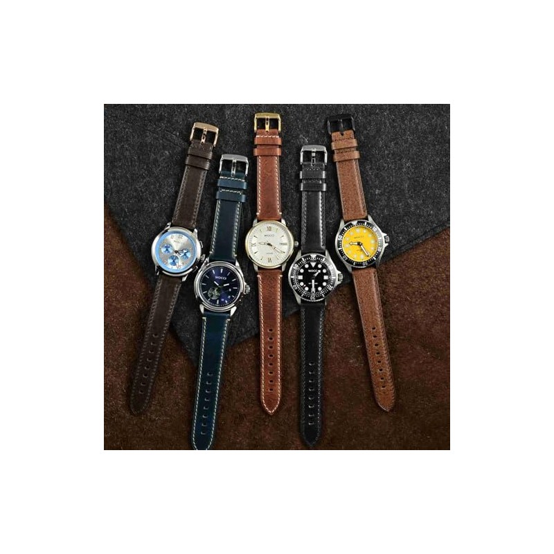 WOCCI Business Style Correa de reloj de piel, hebilla de