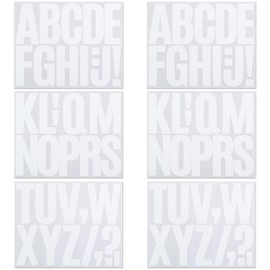 3 Inch Vinyl White Letter Stickers, CMBBZZY Classic Large Alphabet Stickers for Mailbox and Outdoor Signs, Waterproof & No Residue Leave(6 Sheets White)