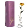 24K Gold Plated Real Rose Yellow Rose with Base Valentine's