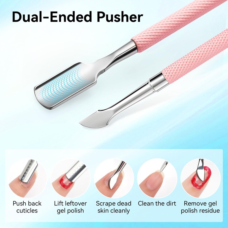 Makartt Cuticle Trimmer with Cuticle Pusher - Stainless Steel Cuticles