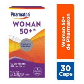 Pharmaton Woman 50 Suplemento Alimenticio para Mujer 30 Cpsulas de 750 mg. Con Hierro y Omega 3, Ayuda a Mejorar la Nutricin Diaria. 1 Cpsula al Da,  