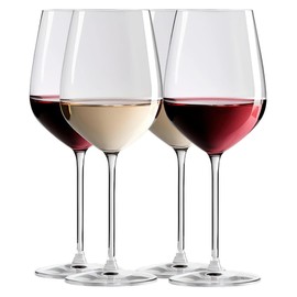 Wine Glasses, Made in Europe, Set of 4, Sheer Rim, Tall, 20 Fl Oz, Dishwasher Safe, White/Red Wine Glasses, 100% Lead-Free Crystal, Gift Idea