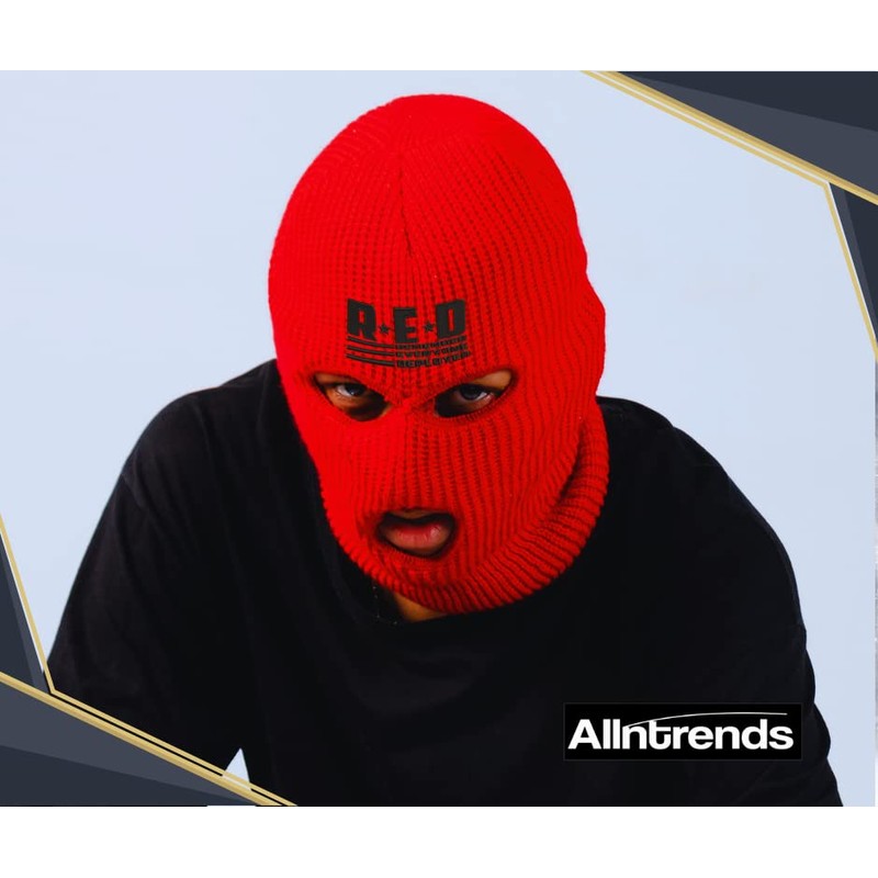 RED Friday Remember Everyone Deployed Embroidered Support Ski Mask (Red)