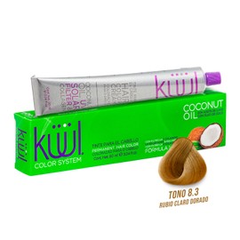 KÜÜL - Color System Tinte Permanente para Cabello Tono 8.3 90 ml, con Aceite de Coco, Filtro UV y Colágeno, Prolonga Intensidad del Color, Aporta Hidratación, Brillo y Sedosidad, Coloración Cabello