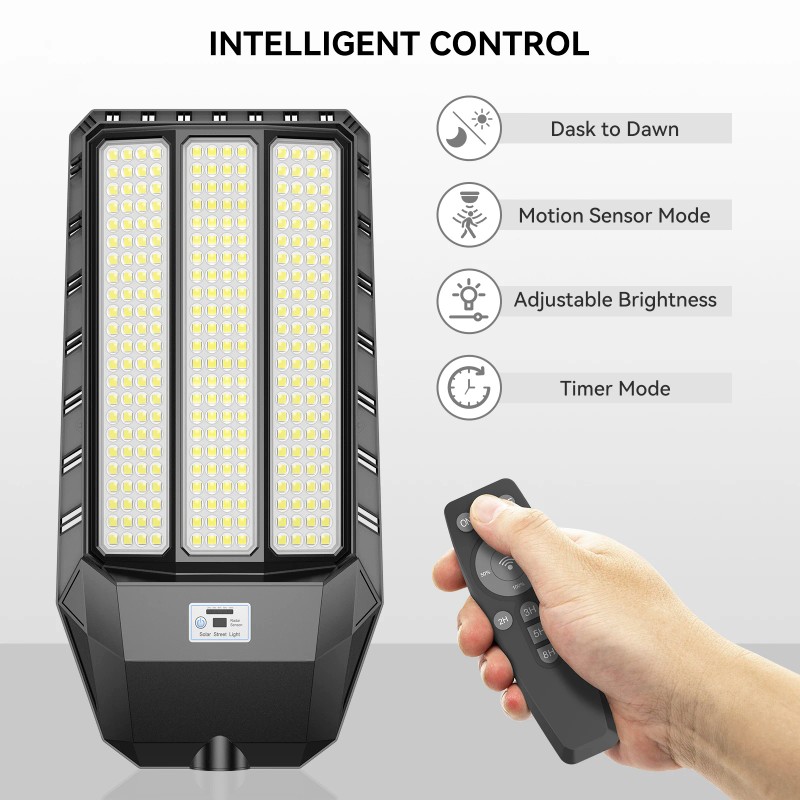 HYKENTE TW024C Motion Sensing Solar IP65 LED Street Light Remote