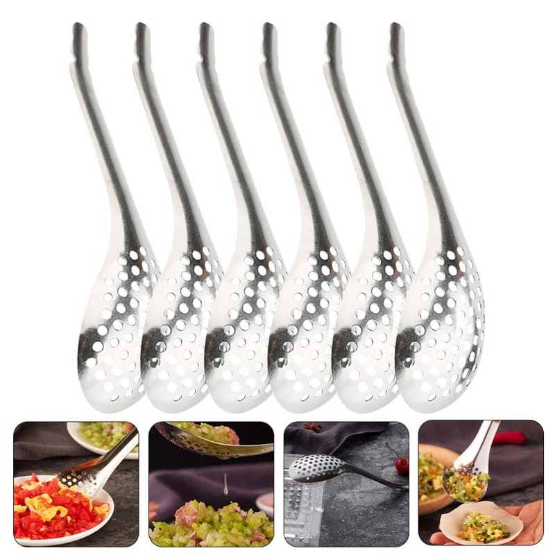 Gadpiparty Set of 6 Caviar Slotted Spoons Spherification Tools Kitchen