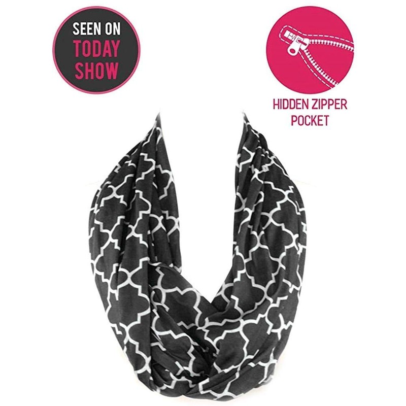 iPobie Pocket Scarf Infinity Scarf with Hidden Zipper Pocket Travel