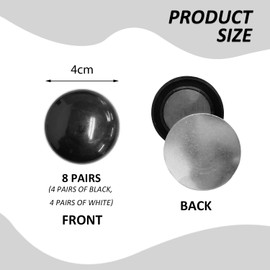 8 Pairs Of Round Magnets, Curtain Magnets, Black And White Magnetic Buckle Decoration, Shower Curtain Tablecloth Magnetic Buckle Clip, Curtain Weight Clip, Curtain Accessory Clip