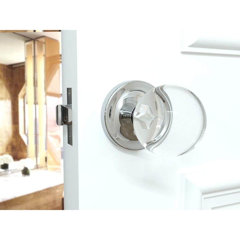 Kobelle Passage Round Ball Crystal Door Knobs Polished Chrome Round