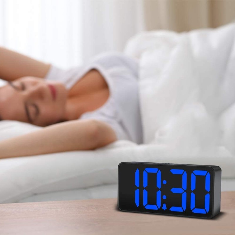 DreamSky LED digital alarm clock with USB charging port, large
