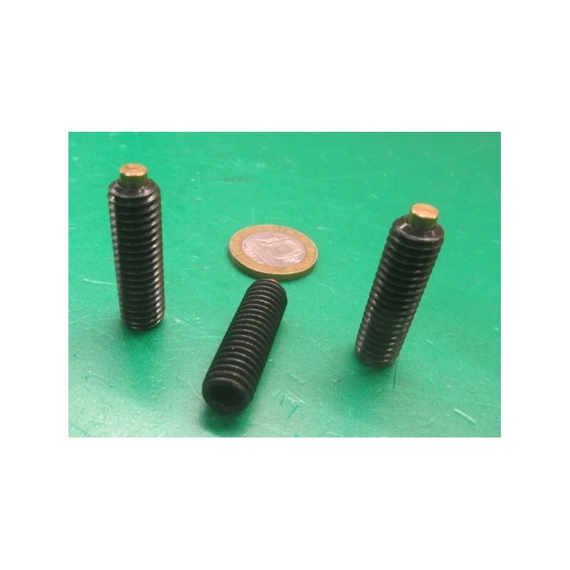 Kmac Alloy Steel Set Screws, Brass Tip, 3/8-16 x 1