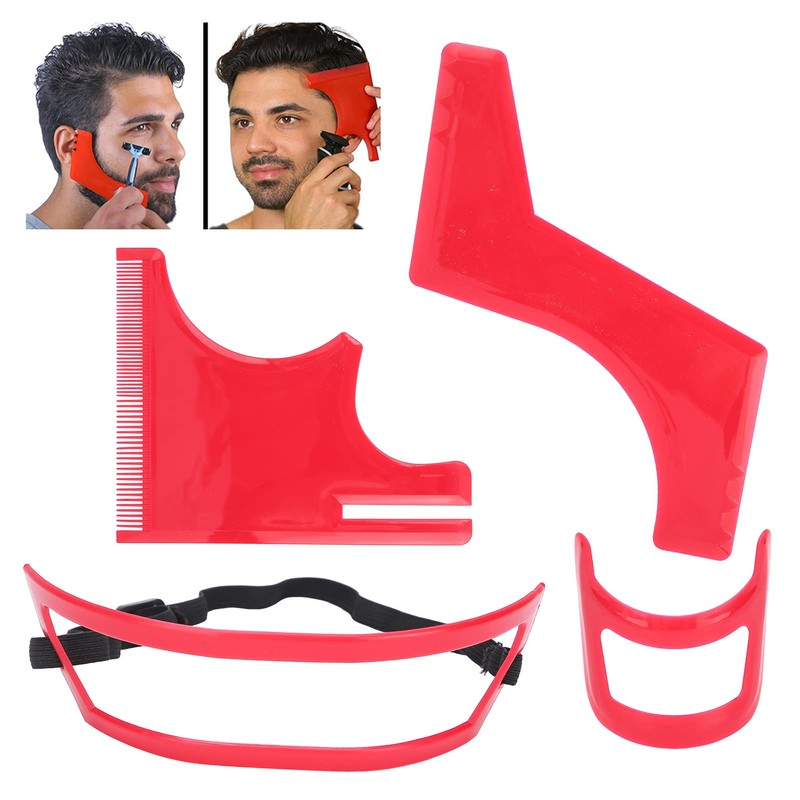 4 Pieces Beard Shaping and Styling Tool, Moustache Edge Shaving
