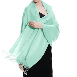 TZ Promise Women's Pashmina Shawls and Wraps for Evening Dress Soft Wedding Bridal Winter Warm Long Large Scarves (Mint)