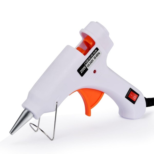 AGLARY Hot Melt Glue Gun for Mini Glue Sticks and Sealing Wax Sticks (Diameter 0.3"), white, 20W