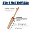 Treki 4Pcs 5 in 1 Nail Drill Bits, 3/32'' Super