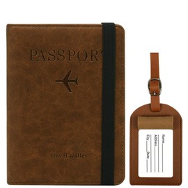 thirei Case Passport Holder Passport Protective Cover Pouch for Credit Cards for Men Women RFID Blocking Passport Holder for Organizing Your Travel Documents (Brown)