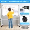 H-Qprobd Magnetic Dry Erase Board with Stand Double-Sided Mobile Whiteboard