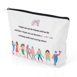 Birthday Cosmetic Bag, Funny Makeup Bags for Women Creative Female Birthday Gift Liner Zipper Design Cosmetic Bag for Women Aunt Mom Best Friend