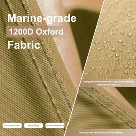 Kayme 1200D Heavy Duty Boat Cover for 22-24ft Boats - Waterproof, Tear Resistant with Reinforced Windproof Straps, Ideal for Fishing, Bass,Tri-Hull, Fish & Ski,V-Hull Boat.