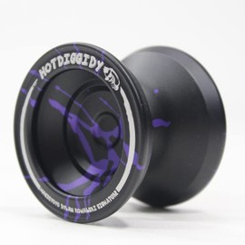 MAGICYOYO HOTDIGGIDY Yo-Yo - 6061 Aluminum - Dylan Kowalski Signature YoYo (Black with Purple Splash)