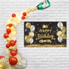 Happy Birthday Backdrop Banner Extra Large Black and Gold, Hanging