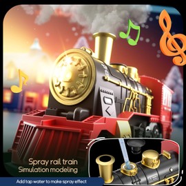 Train Set for Kids 3-5 4-7, Classic Christmas Electric Train Toys Set with Steam Locomotive Engine, Lights & Sound, Tracks for Christmas Tree, Toy Train Set for 3 4 5 6 Years Old Kids Boys Girls