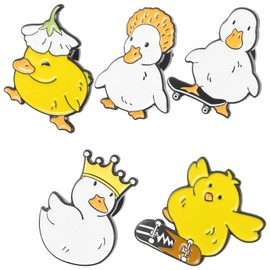 EXCEART 1 Set of Cartoon Animal Enamel Pins Cute Ducks Lapel Badges Brooch Pins Kawaii Brooches for Lanyards Backpacks