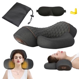 DriveNova Nackenmassagegerät Elektrisch mit Wärme, 2025 Upgrade 3-in-1 Pillow Massage Neck Hump, Entspannungskissen für Nacken, Zervikales Massagekissen, Nackentraktion Schulterkorrektor (Dunkelgrau)