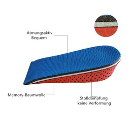 Boowhol Increase Insole, Heel Spur Insole, Invisible Memory Foam Heel Shoe Pads, Heel Protection Insoles, Multicoloured, 2 cm, multicoloured