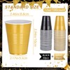 12 oz Disposable Plastic Cups – Black & Gold 2-Color