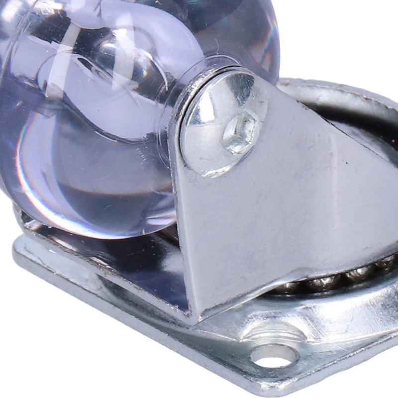 4 Pcs Swivel Caster Heavy Duty Stainless Steel Transparent PU
